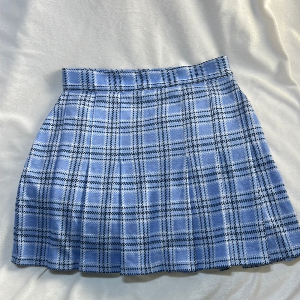 Free People Blue Plaid Women's Skirt, size 4